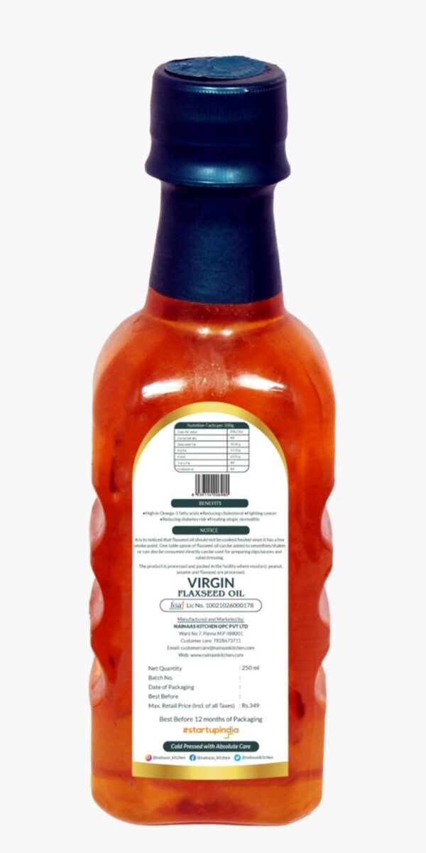 VIRGIN FLAXSEED OIL - COLD PRESSED (Cholesterol Free, Natural & Pure) - Image 2
